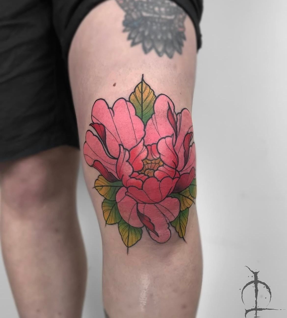 Peony Tattoo by Val at Silver Ghost Tattoo in Edmonton Alberta Canada