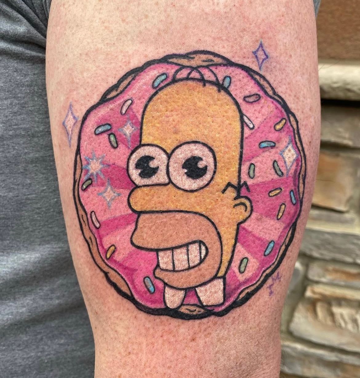 Mr Sparkle Simpsons Tattoo by Chris Labrenz at Black Gold Tattoo Co in Edmonton Alberta Canada