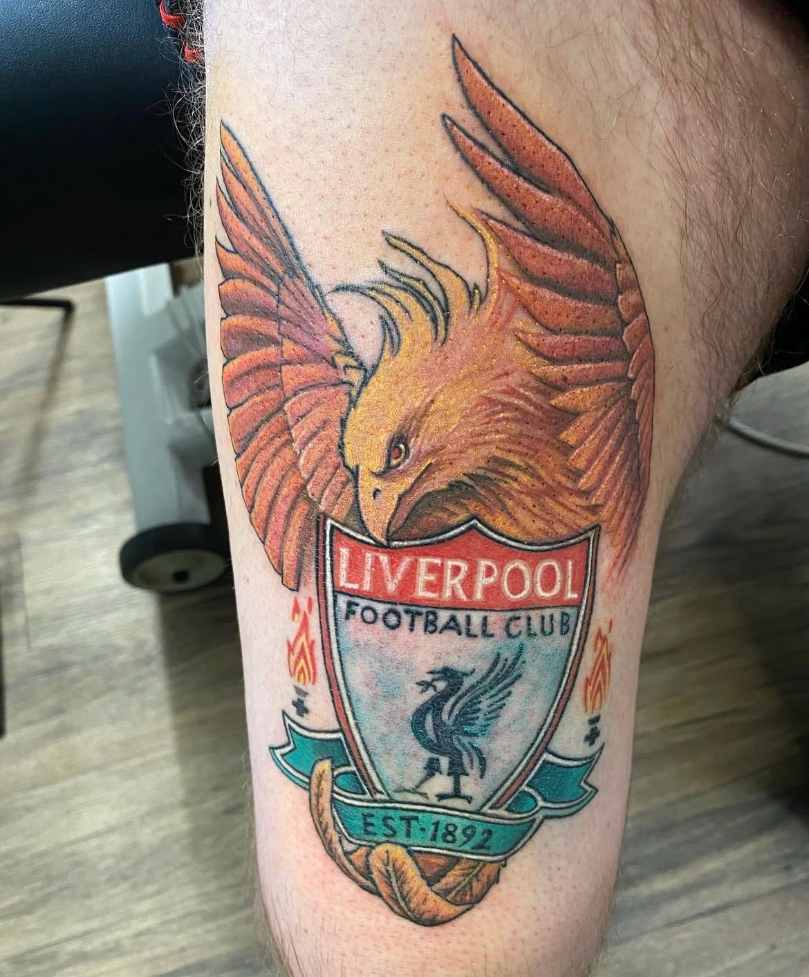 Liverpool Tattoo by Chris Labrenz at Black Gold Tattoo Co in Edmonton Alberta Canada