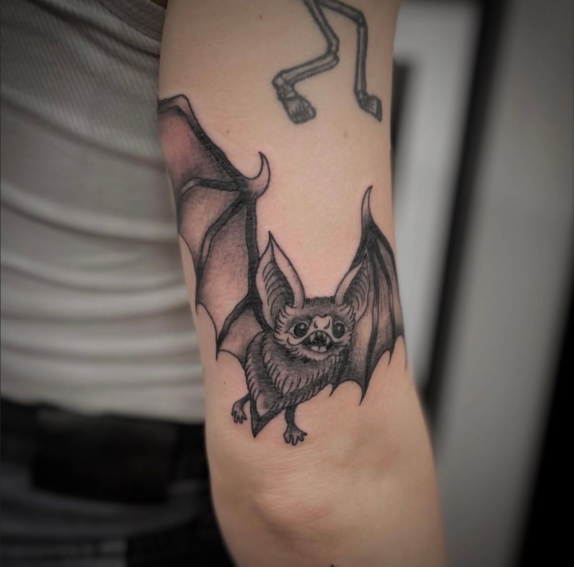 Vampire Bat Tattoo by Jess Alther at Black Gold Tattoo Co in Edmonton Alberta Canada