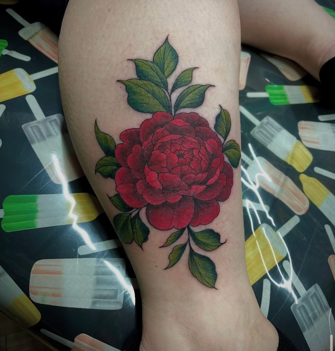 Peony Tattoo by Jess Alther at Black Gold Tattoo Co in Edmonton Alberta Canada