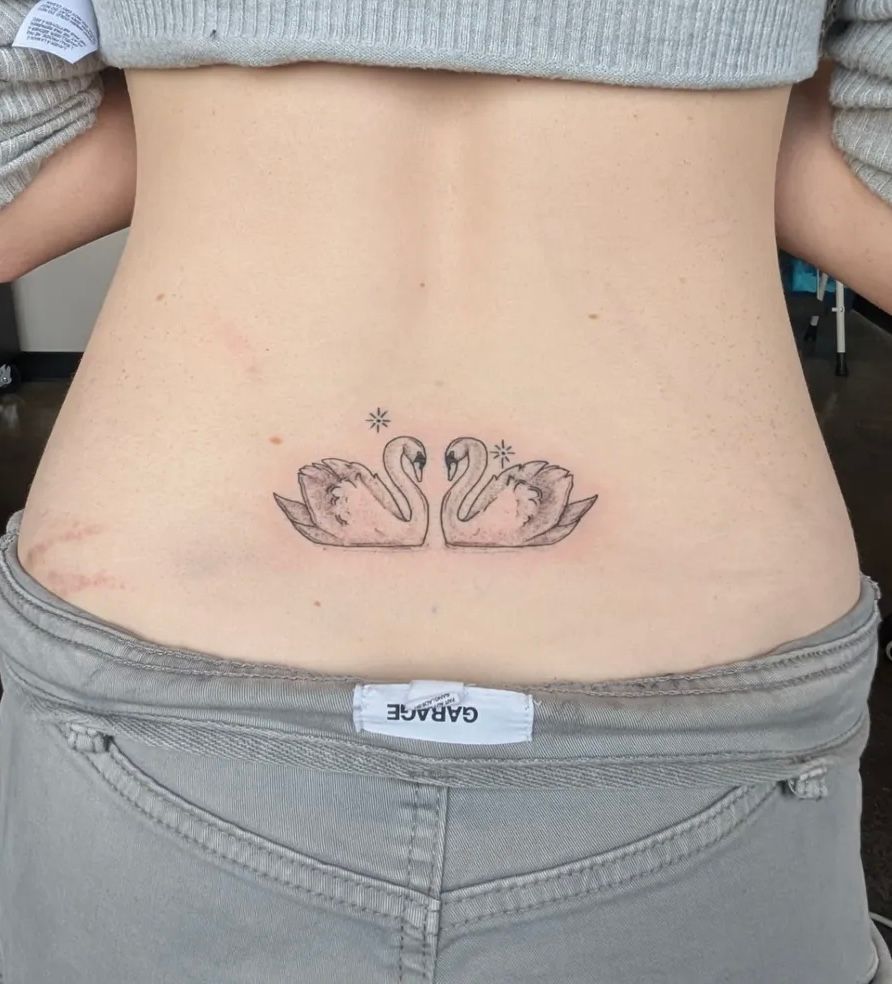 Swans Tattoo by Samantha Hnatiw at Crimson Empire Tattoo in Edmonton Alberta Canada