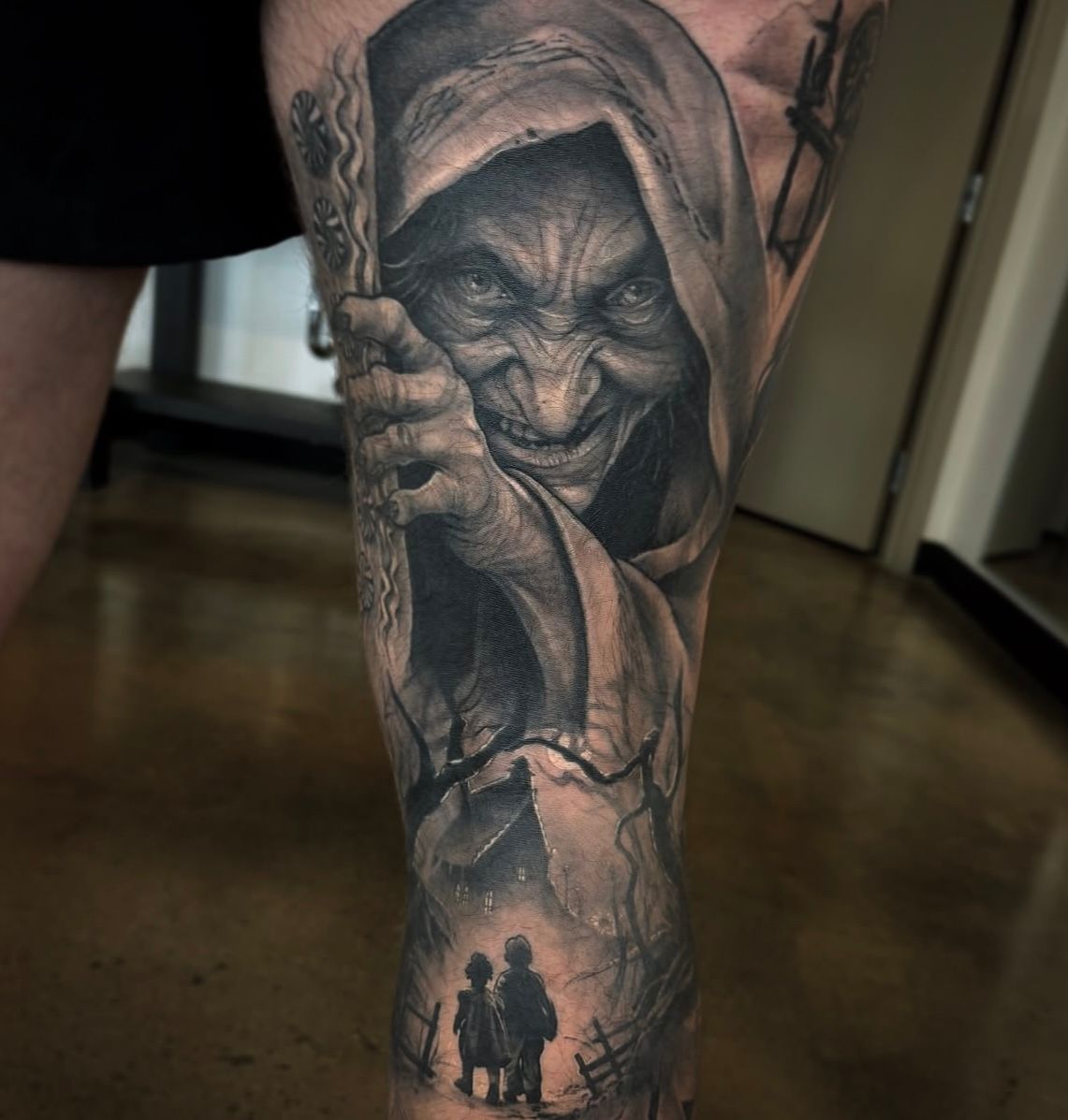 Fairy Tale Leg Sleeve by Sarah Michelle at Crimson Empire Tattoo in Edmonton Alberta Canada