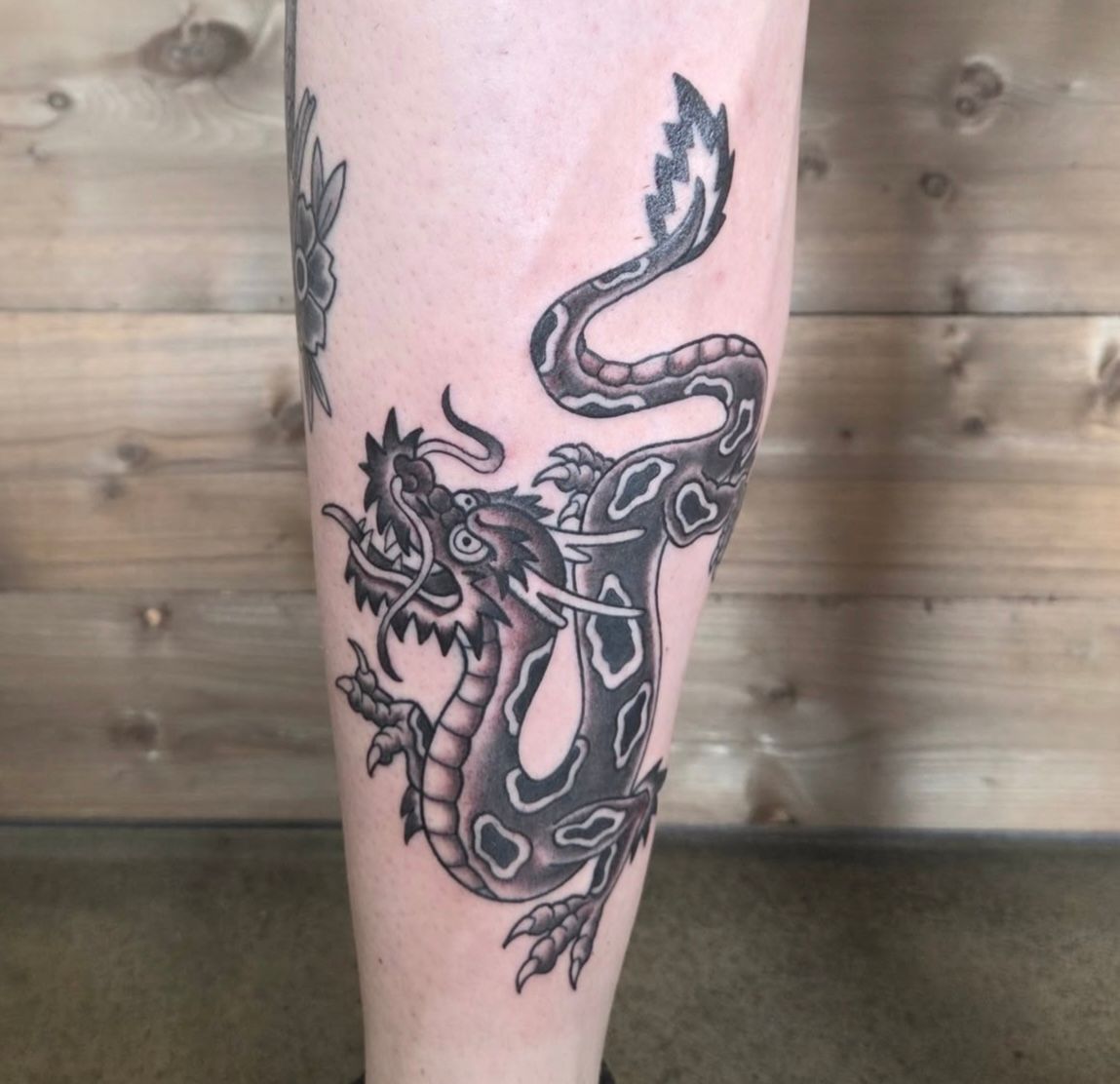 Dragon Tattoo by Sheila Anderson at Crimson Empire Tattoo in Edmonton Alberta Canada