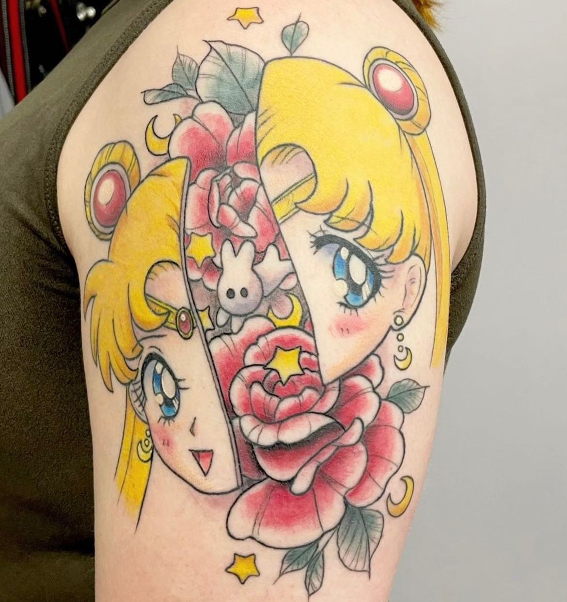 Sailor Moon Tattoo by Vanessa Spezowka at Crimson Empire Tattoo in Edmonton Alberta Canada