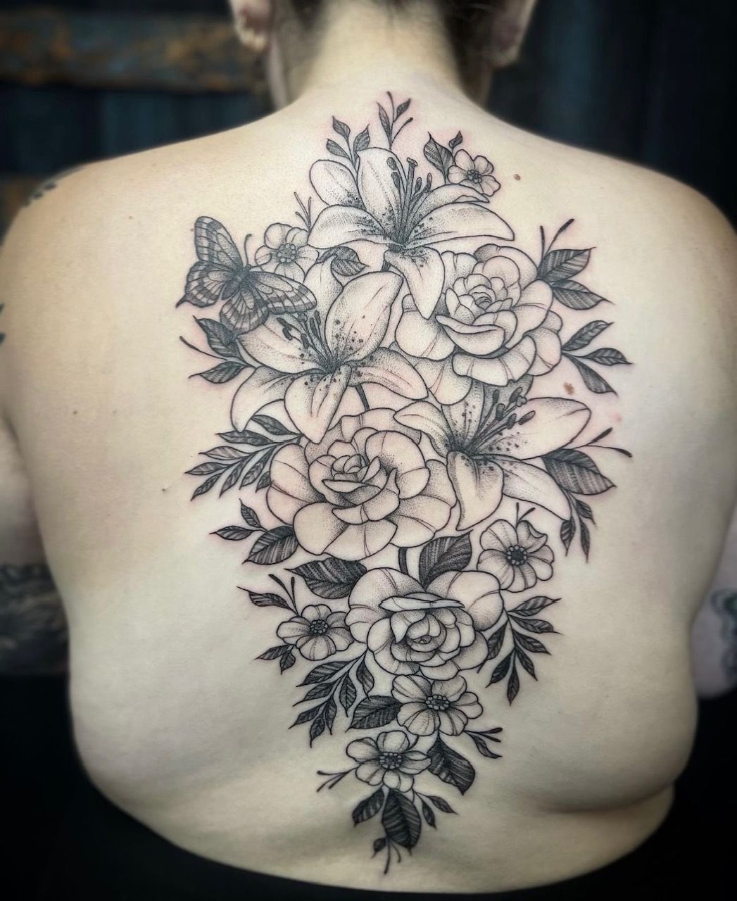 Floral Tattoo by Vanessa Spezowka at Crimson Empire Tattoo in Edmonton Alberta Canada