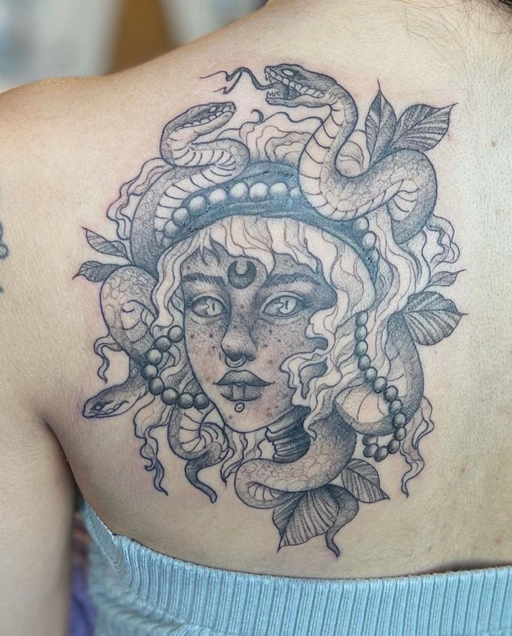Medusa Tattoo by Vanessa Spezowka at Crimson Empire Tattoo in Edmonton Alberta Canada