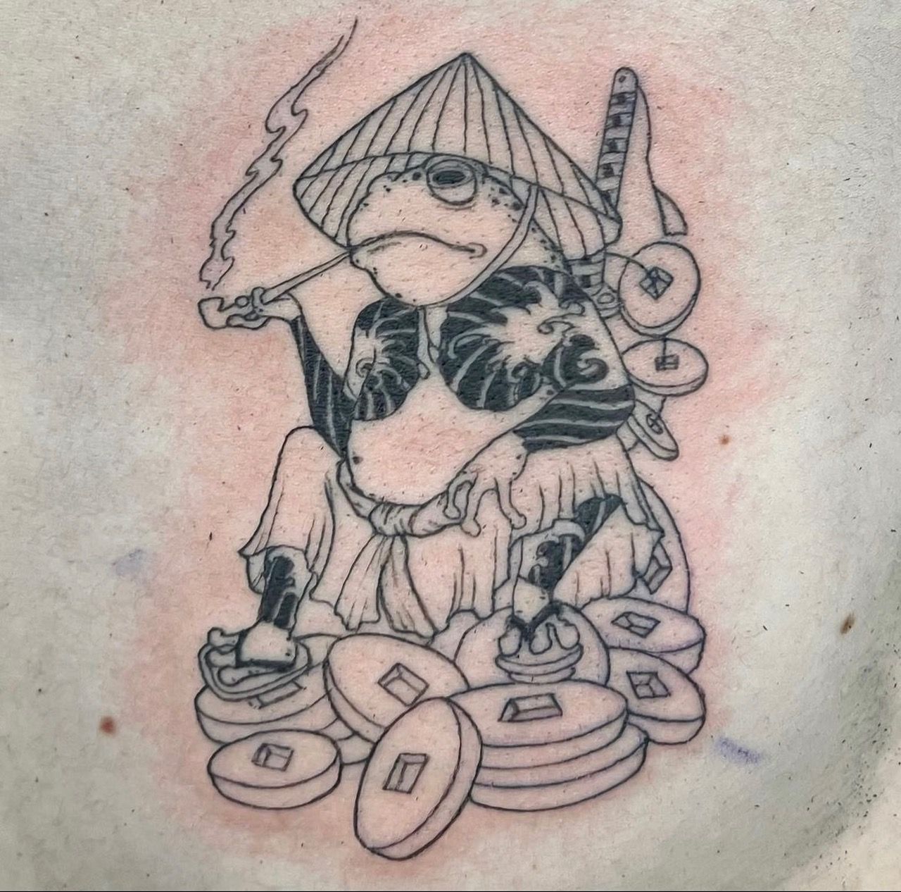 Toad Tattoo by Vinny Nguyen at Crimson Empire Tattoo in Edmonton Alberta Canada