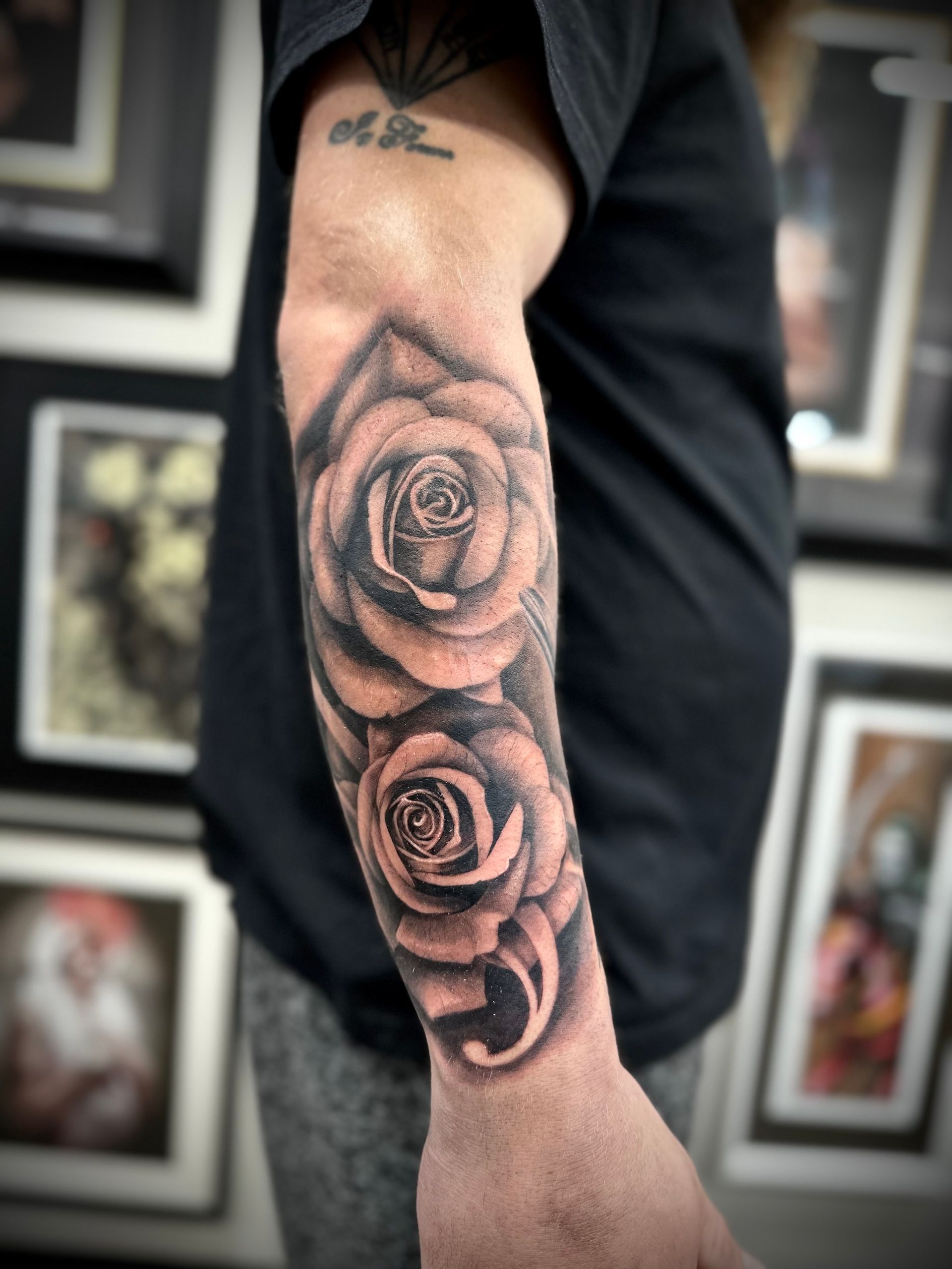 Roses Tattoo by Jackson Sukhov at Black Gold Tattoo Co in Edmonton Alberta Canada