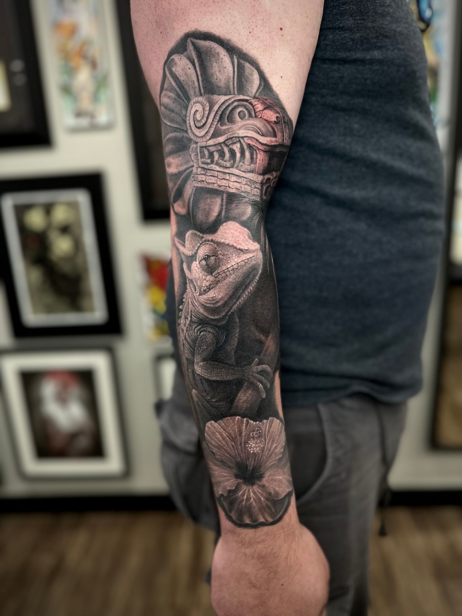 Chameleon Tattoo by Jackson Sukhov at Black Gold Tattoo Co in Edmonton Alberta Canada
