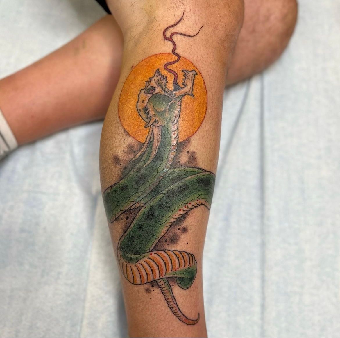 Snake Tattoo by Curt Semeniuk at Crimson Empire Tattoo in Edmonton Alberta Canada