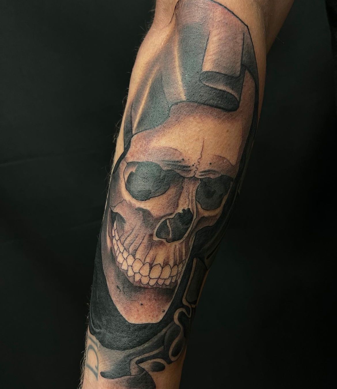 Grim Reaper Tattoo by Trevor Pelletier at Black Gold Tattoo Co in Edmonton Alberta Canada