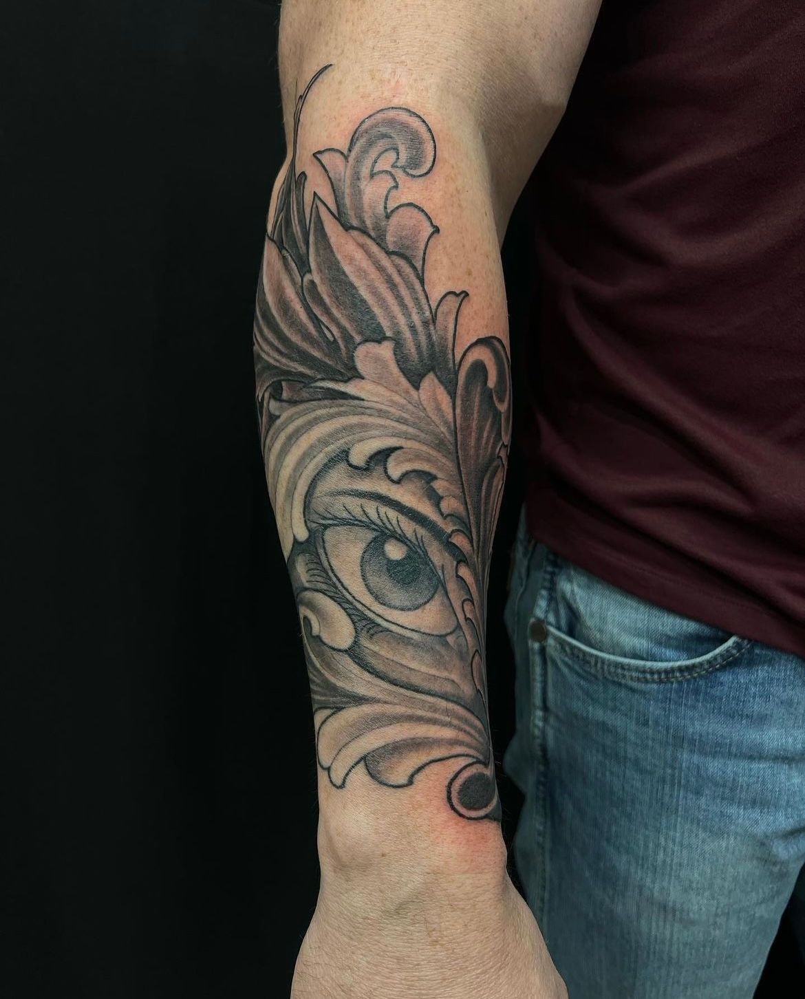 Eye Tattoo by Trevor Pelletier at Black Gold Tattoo Co in Edmonton Alberta Canada