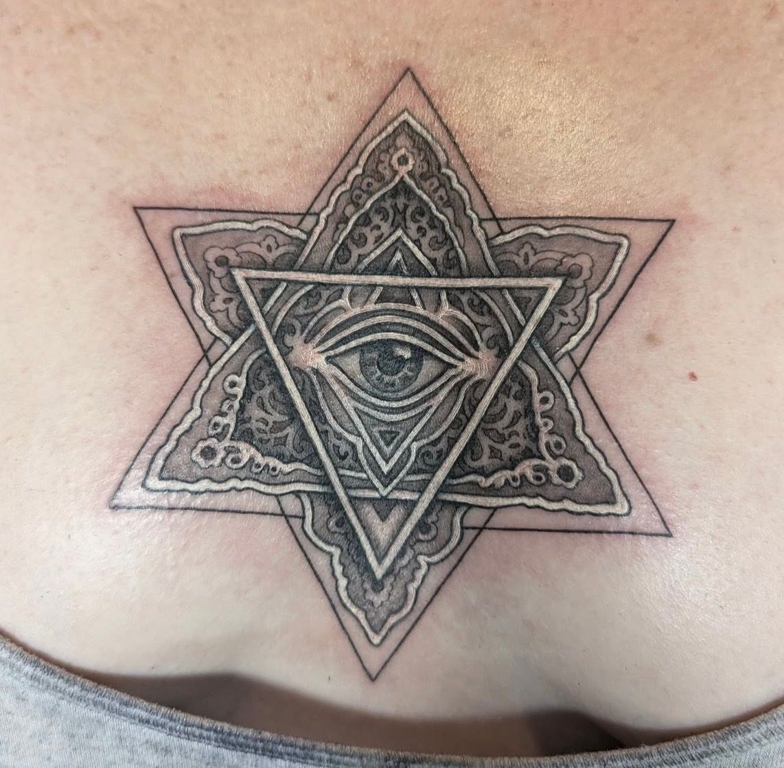 Merkaba Tattoo by Amber Strange at Silver Ghost Tattoo in Edmonton Alberta Canada