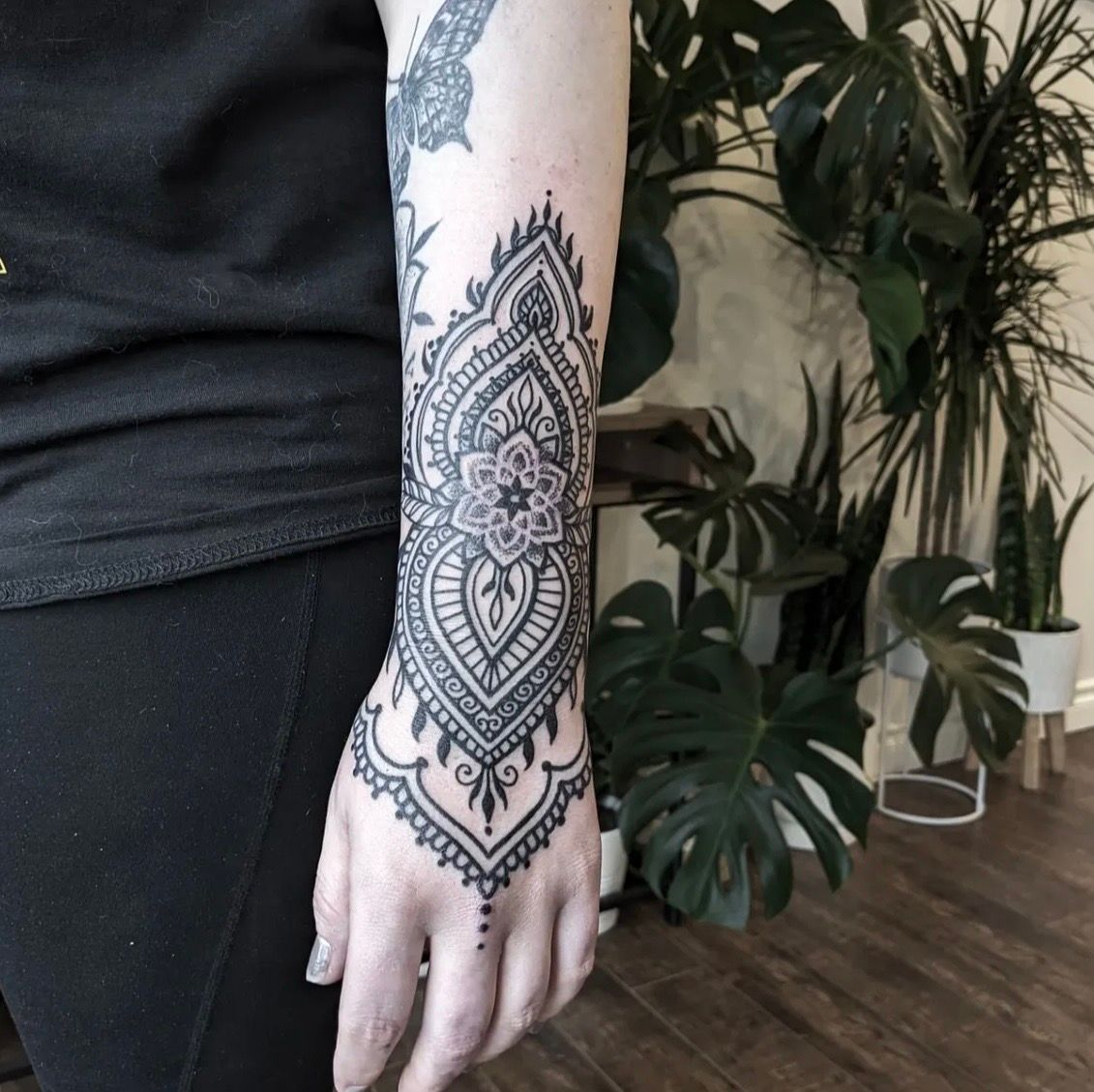 Ornamental Tattoo by Amber Strange at Silver Ghost Tattoo in Edmonton Alberta Canada