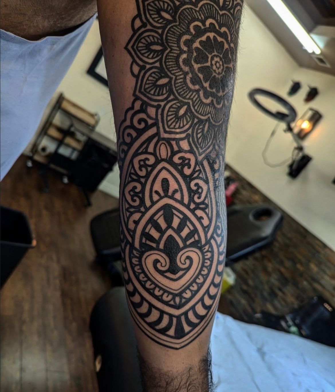 Henna Style Tattoo by Amber Strange at Silver Ghost Tattoo in Edmonton Alberta Canada