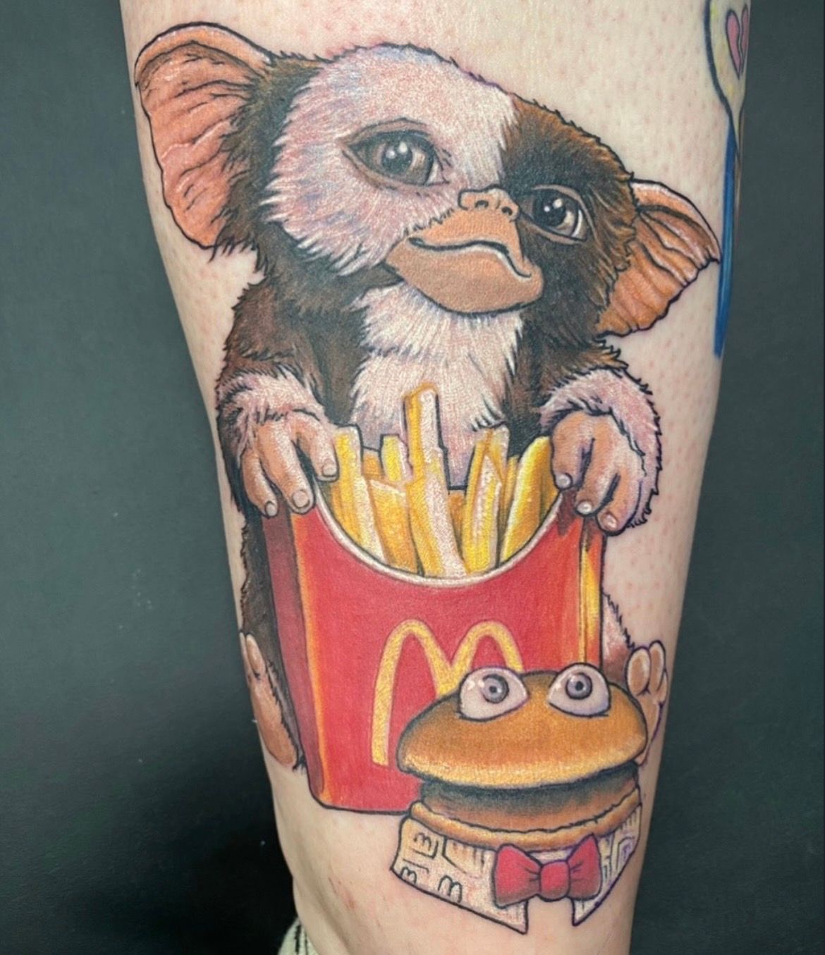 Gremlins and McDonalds Tattoo by Chris Labrenz at Black Gold Tattoo Co in Edmonton Alberta Canada