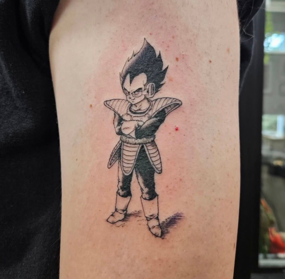 Vegeta Tattoo by Ian Wang at Black Gold Tattoo Co in Edmonton Alberta Canada