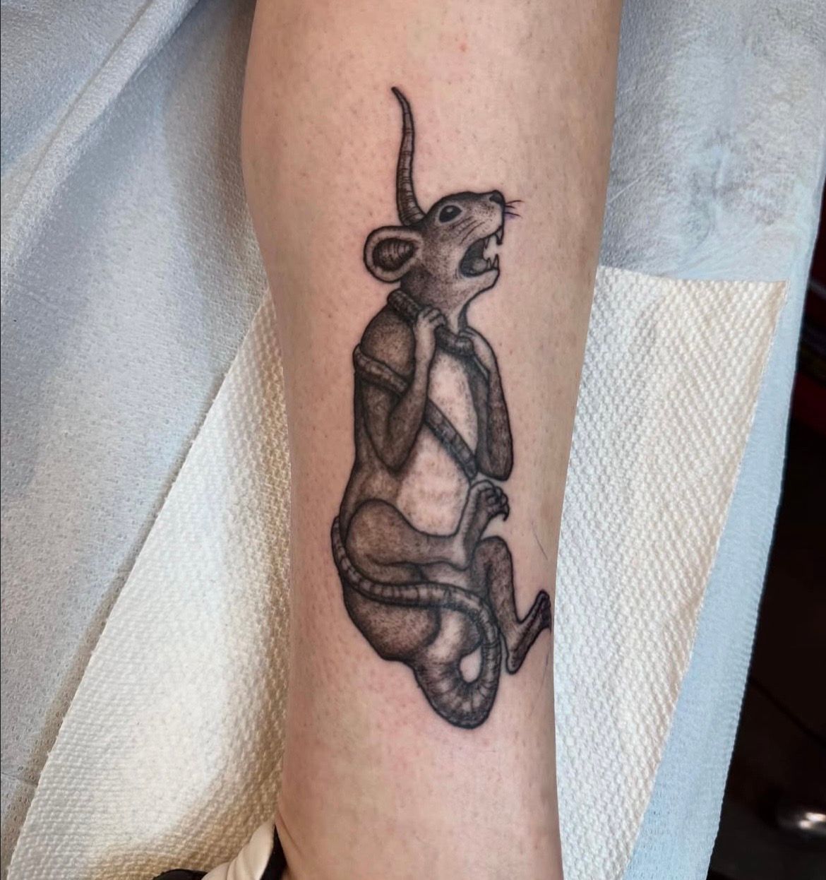 Rat Tattoo by Vinny Nguyen at Crimson Empire Tattoo in Edmonton Alberta Canada