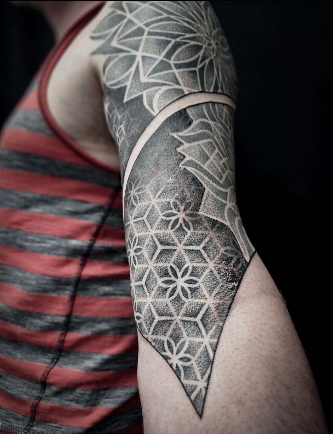 Dotwork Geometric Tattoo by Alex Arnautov at Black Gold Tattoo Co in Edmonton Alberta Canada