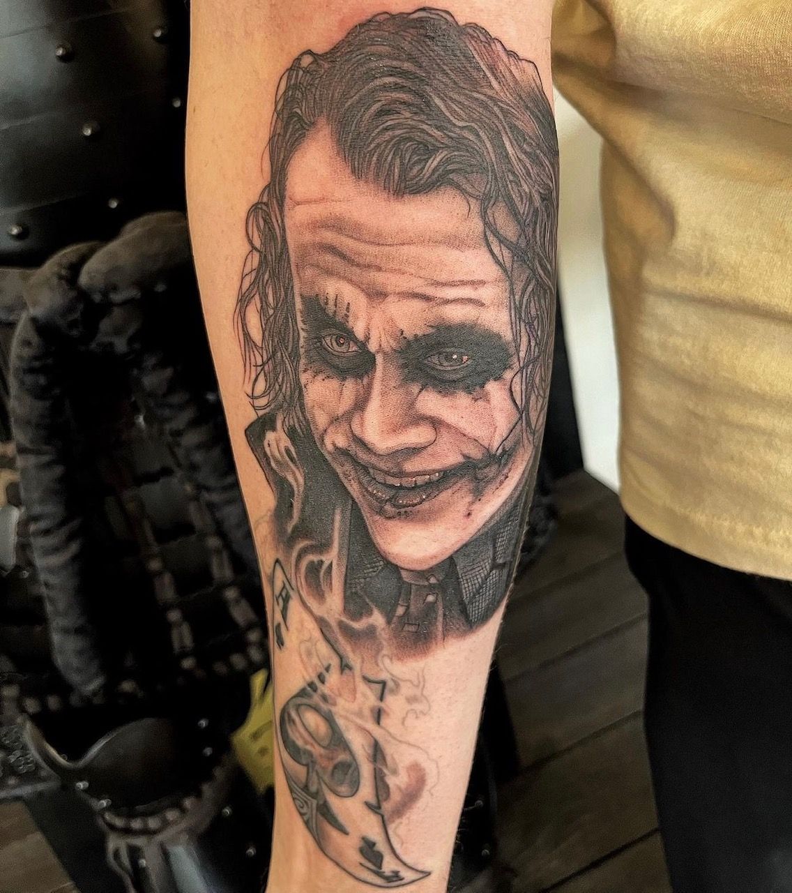 Joker Tattoo by Chad Lavers at Crimson Empire Tattoo in Edmonton Alberta Canada