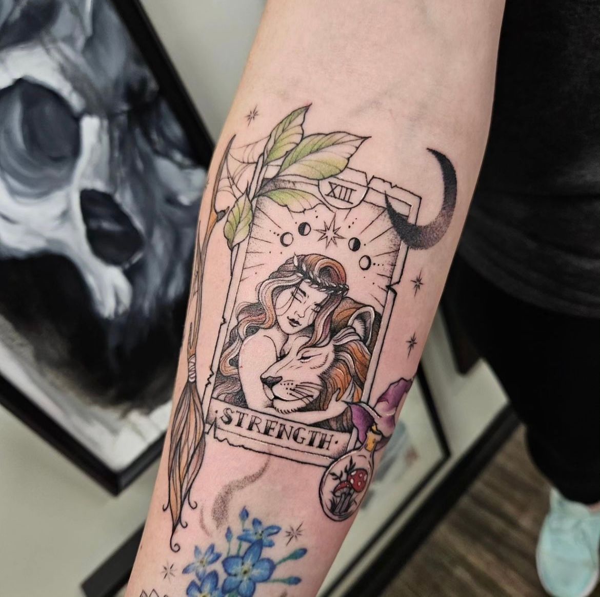 Tarot Card Tattoo by Ian Wang at Black Gold Tattoo Co in Edmonton Alberta Canada