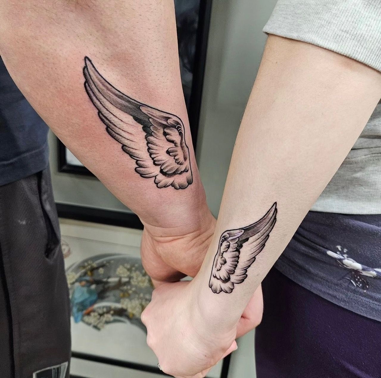 Wing Tattoos by Ian Wang at Black Gold Tattoo Co in Edmonton Alberta Canada