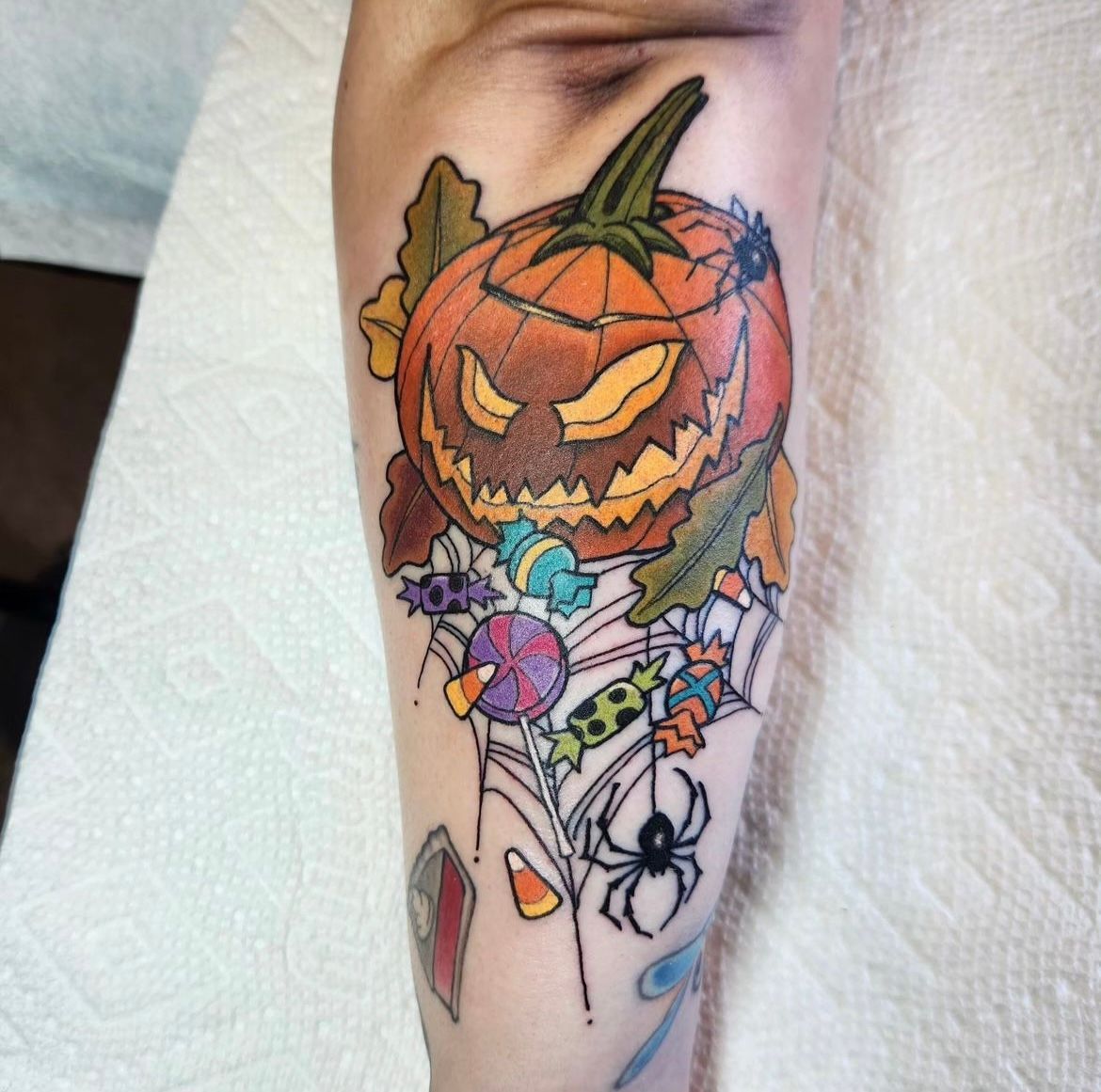 Halloween Tattoo by Sheila Anderson at Crimson Empire Tattoo in Edmonton Alberta Canada