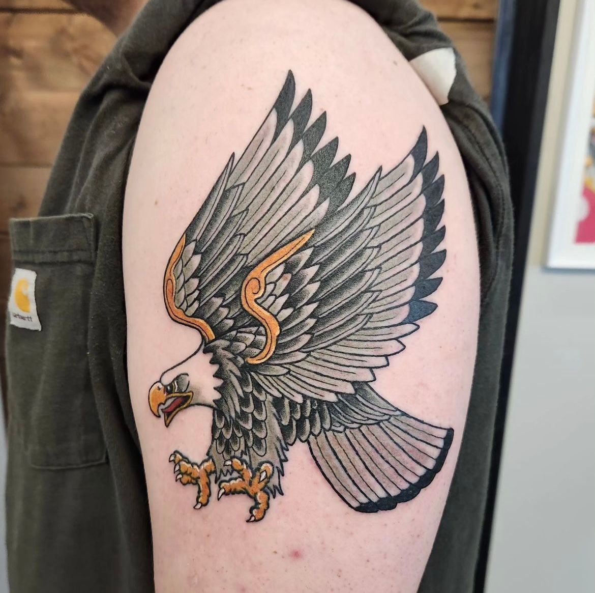 Eagle Tattoo by Sheila Anderson at Crimson Empire Tattoo in Edmonton Alberta Canada