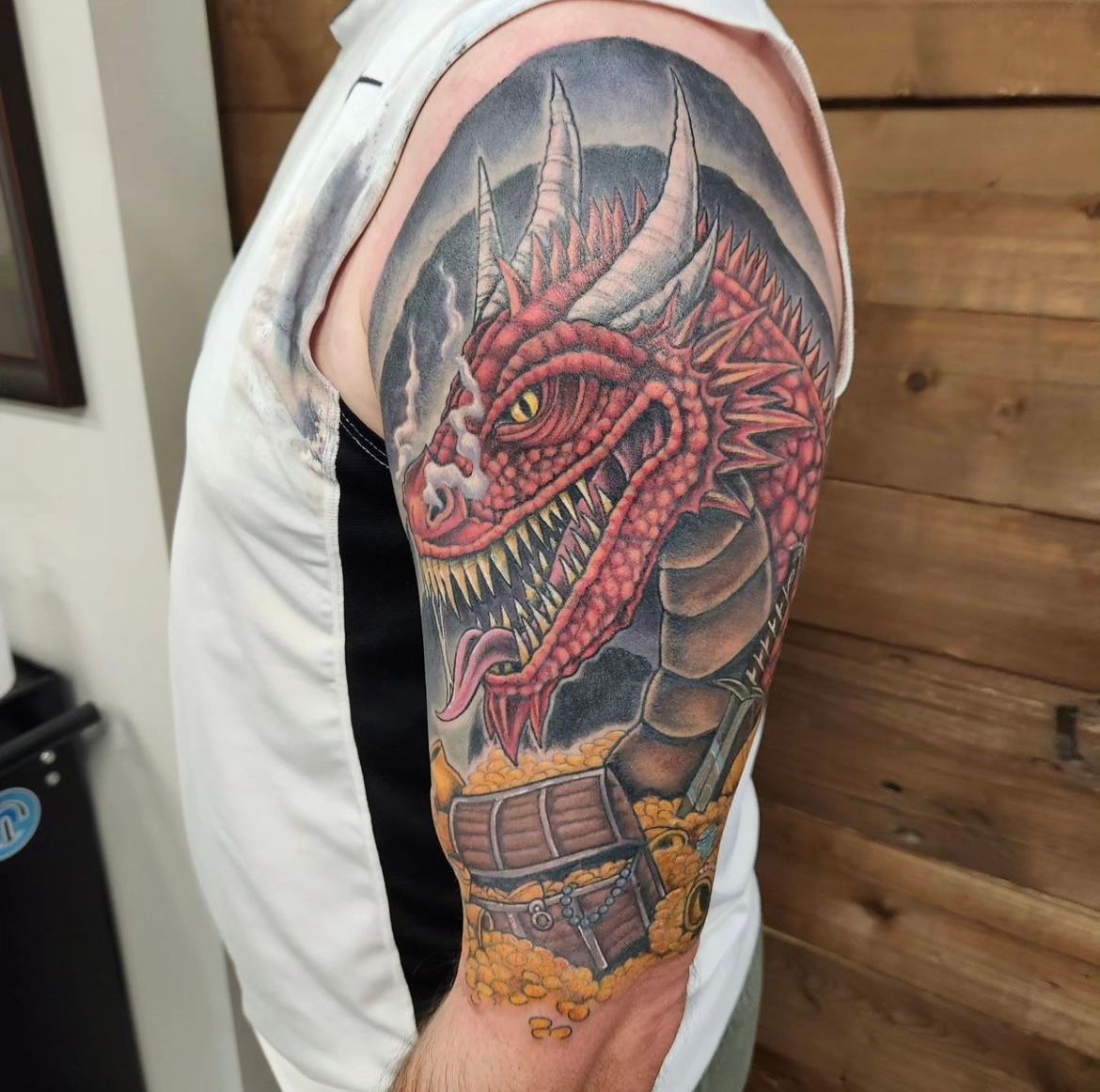 Dragon Tattoo by Sheila Anderson at Crimson Empire Tattoo in Edmonton Alberta Canada