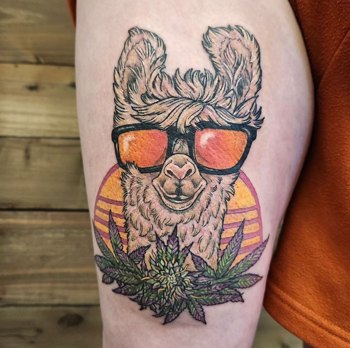 Llama Tattoo by Sheila Anderson at Crimson Empire Tattoo in Edmonton Alberta Canada