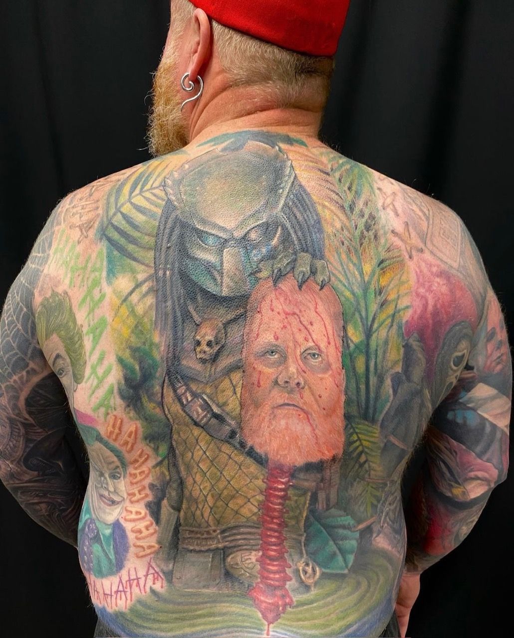 Predator Backpiece by Steve Hayes at Black Gold Tattoo Co in Edmonton Alberta Canada