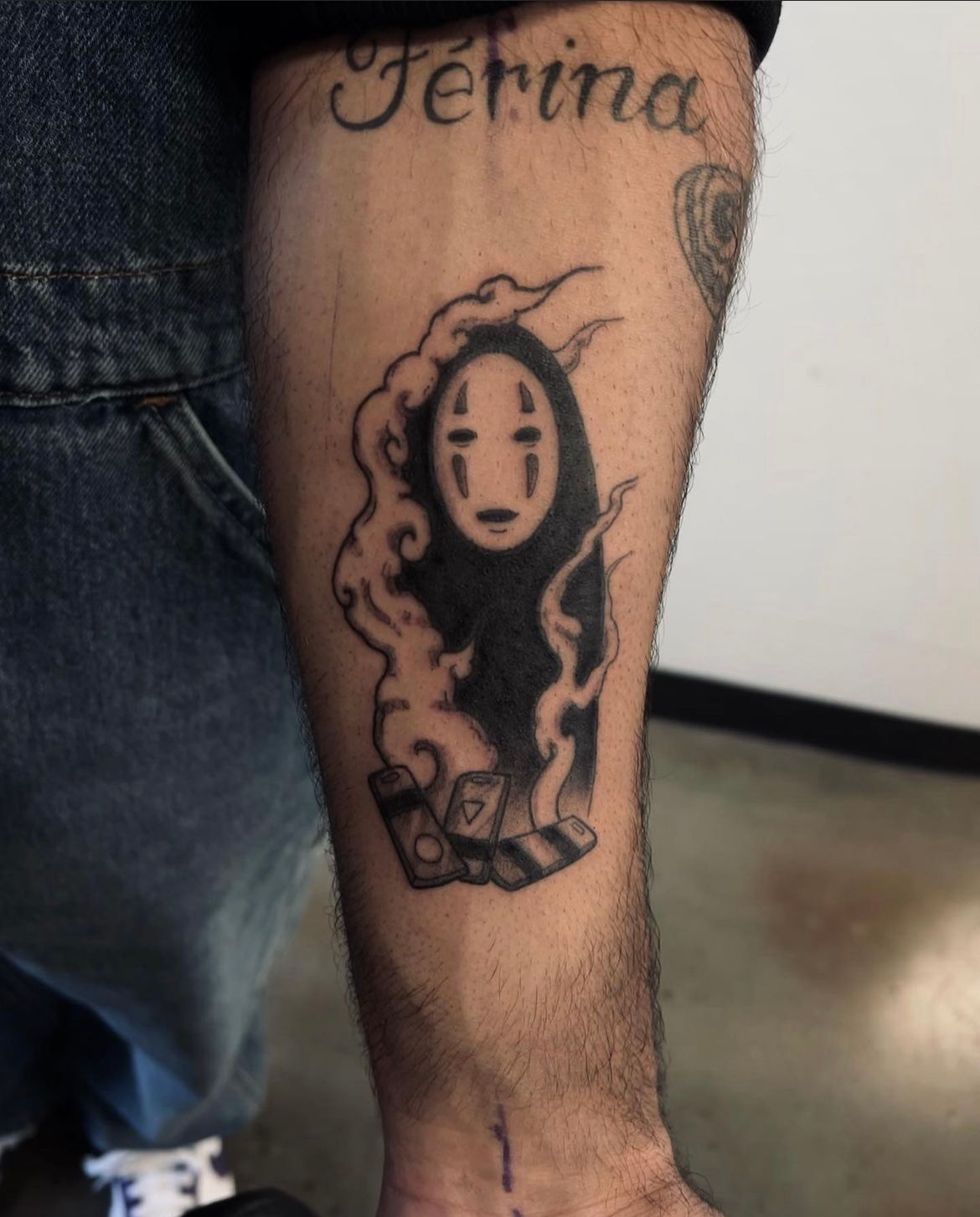 No Face Spirited Away Tattoo by Vinny Nguyen at Crimson Empire Tattoo in Edmonton Alberta Canada