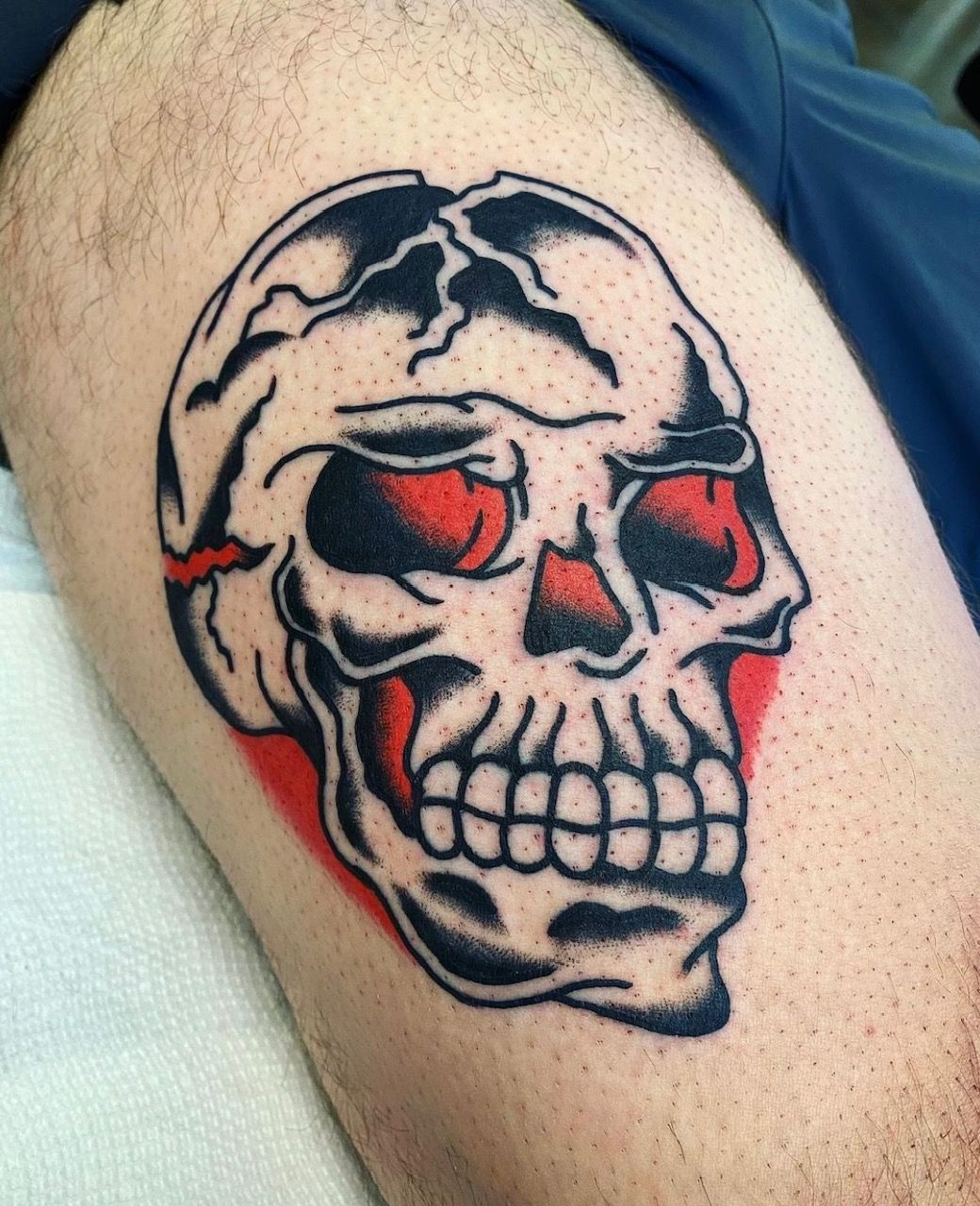 Skull Tattoo by JD Pezderic at Silver Ghost Tattoo in Edmonton Alberta Canada