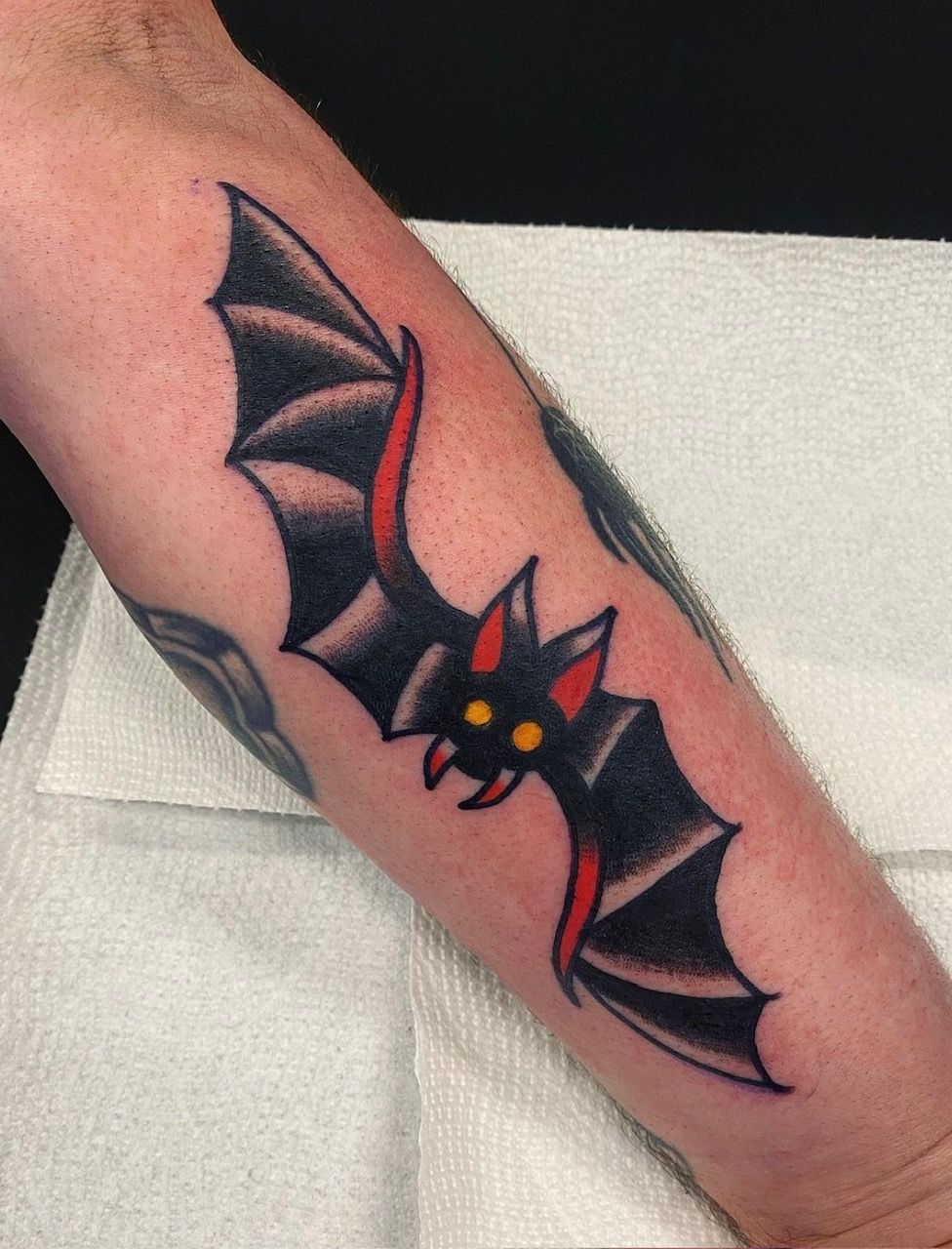 Bat Tattoo by JD Pezderic at Silver Ghost Tattoo in Edmonton Alberta Canada