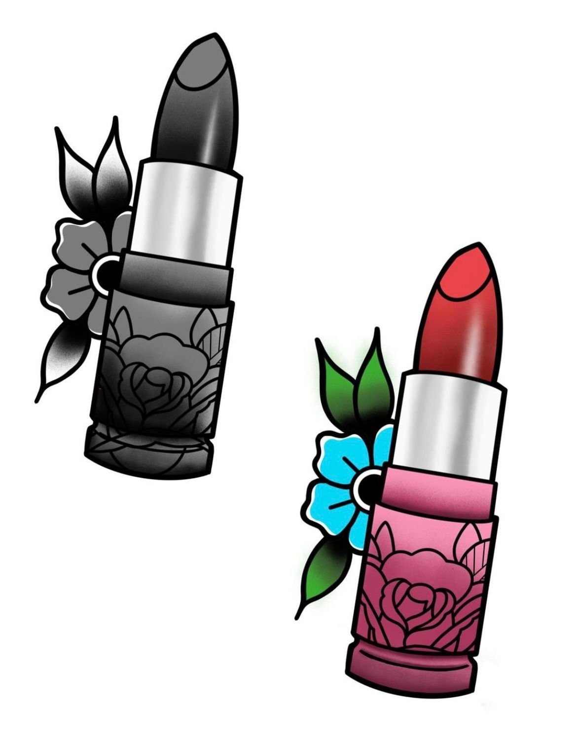 Lipstick Flash Design by Keon Courtney at Crimson Empire Tattoo in Edmonton Alberta Canada