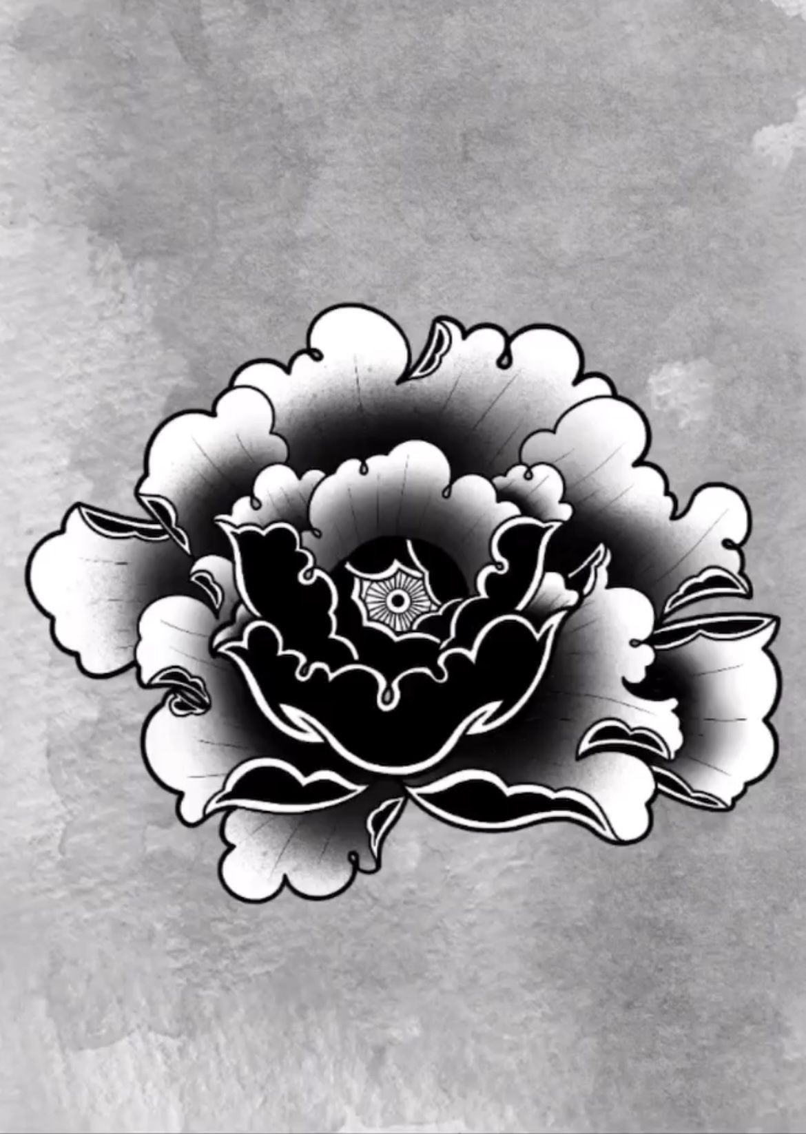 Peony Flash Design by Keon Courtney at Crimson Empire Tattoo in Edmonton Alberta Canada