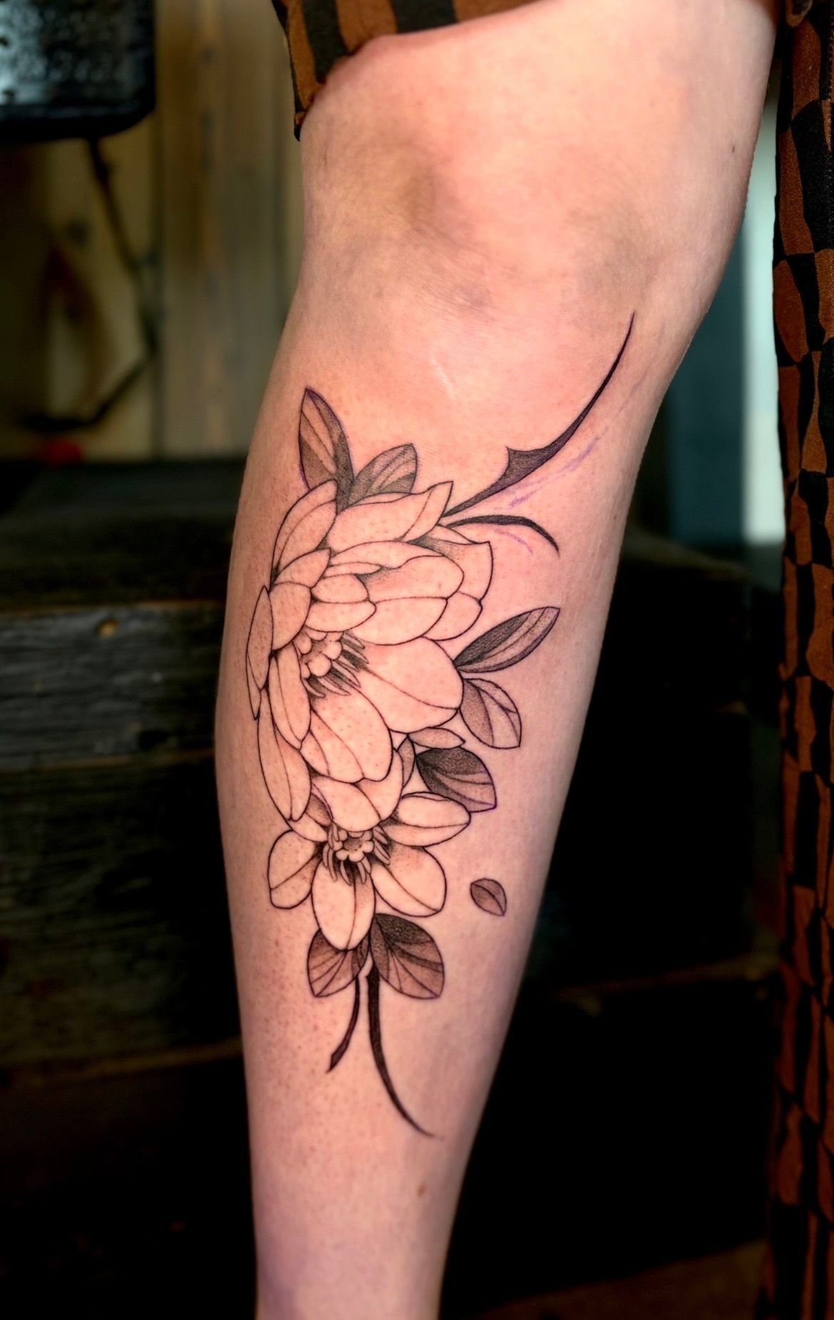 Peony Tattoo by Fran Arceta at Crimson Empire Tattoo in Edmonton Alberta Canada