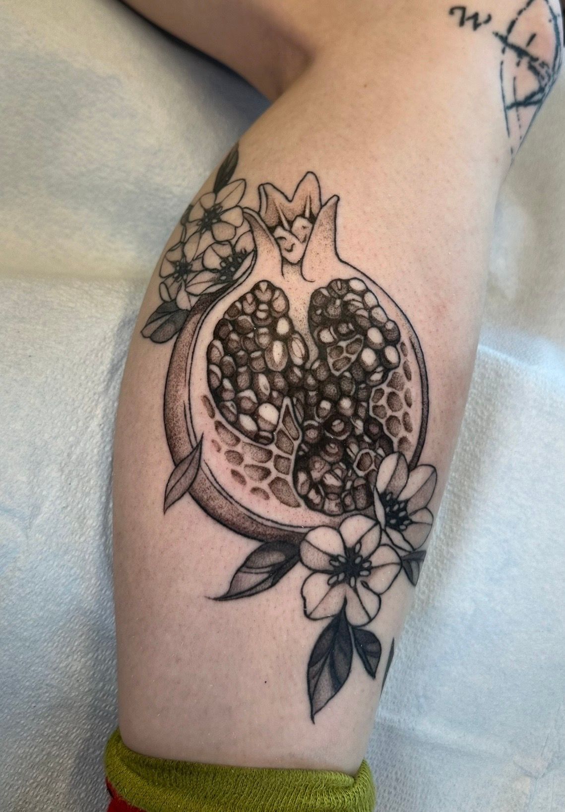 Pomegranate Tattoo by Fran Arceta at Crimson Empire Tattoo in Edmonton Alberta Canada