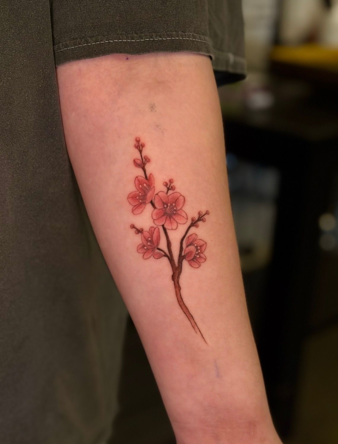 Cherry Blossom Tattoo by Fran Arceta at Crimson Empire Tattoo in Edmonton Alberta Canada