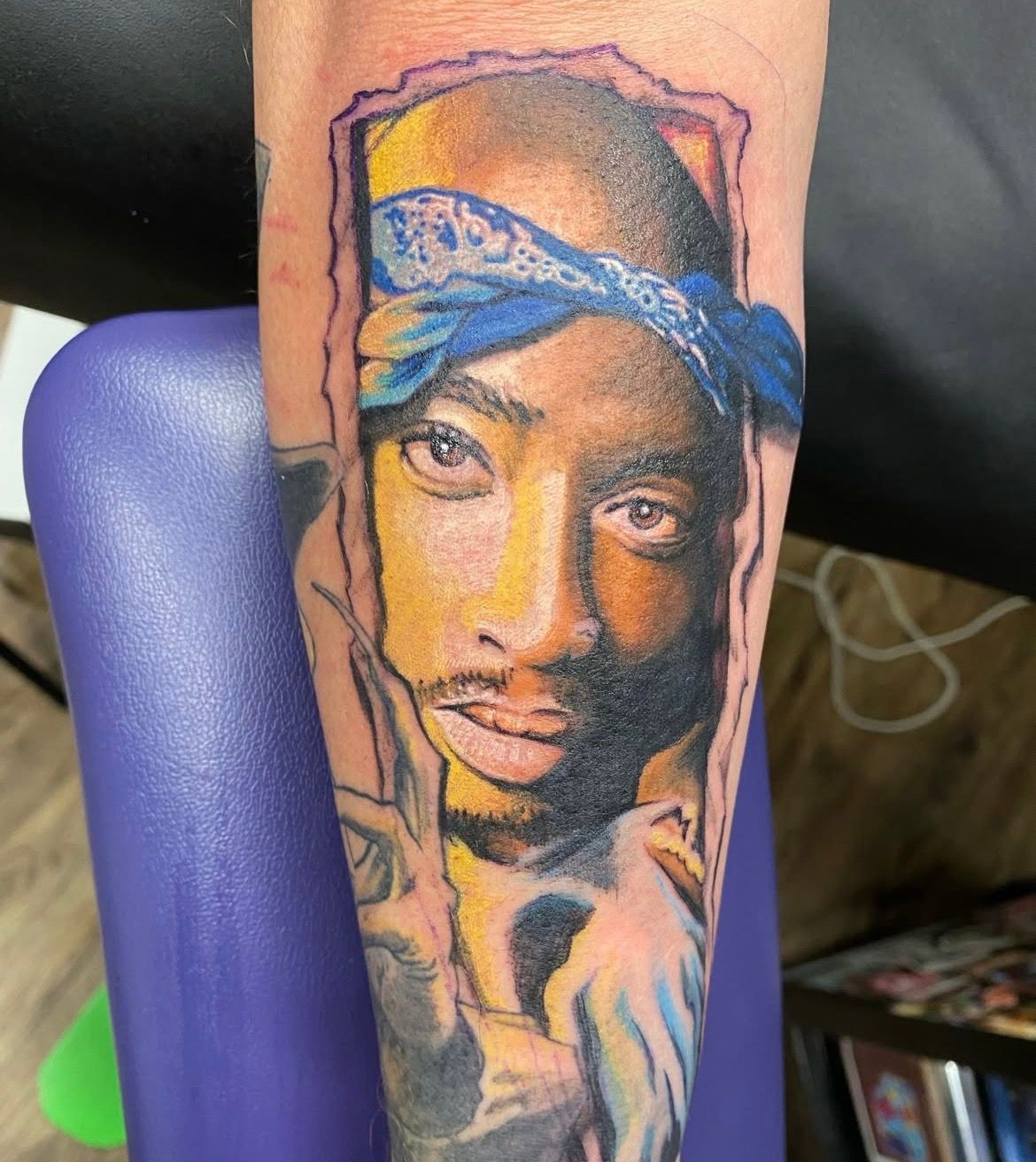 Tupac Tattoo by Chris Labrenz at Black Gold Tattoo Co in Edmonton Alberta Canada