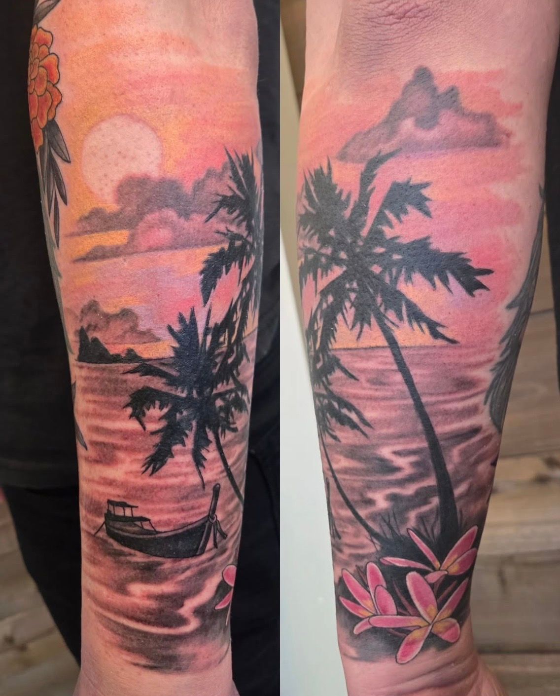 Beach Scenery Tattoo by Sheila Anderson at Crimson Empire Tattoo in Edmonton Alberta Canada