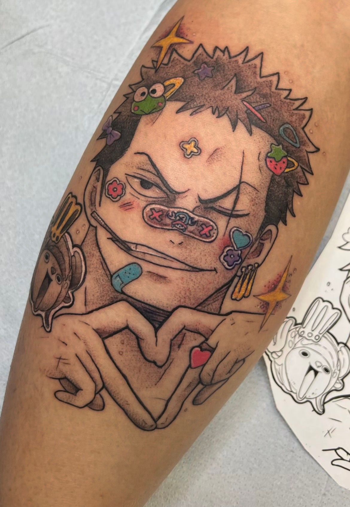 Kawaii Zoro Tattoo by Vanessa Spezowka at Crimson Empire Tattoo in Edmonton Alberta Canada