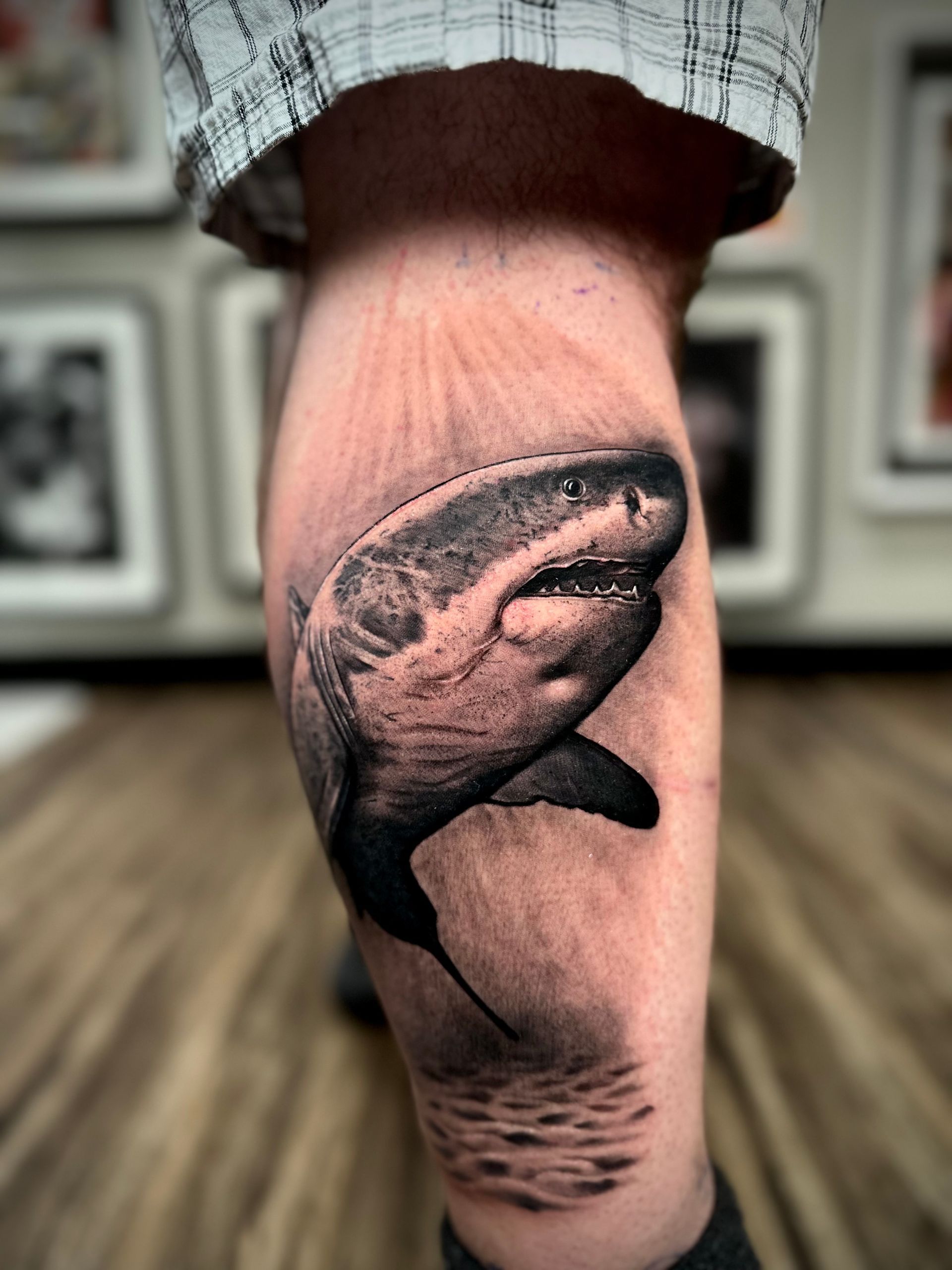 Shark Tattoo by Jackson Sukhov at Black Gold Tattoo Co in Edmonton Alberta Canada