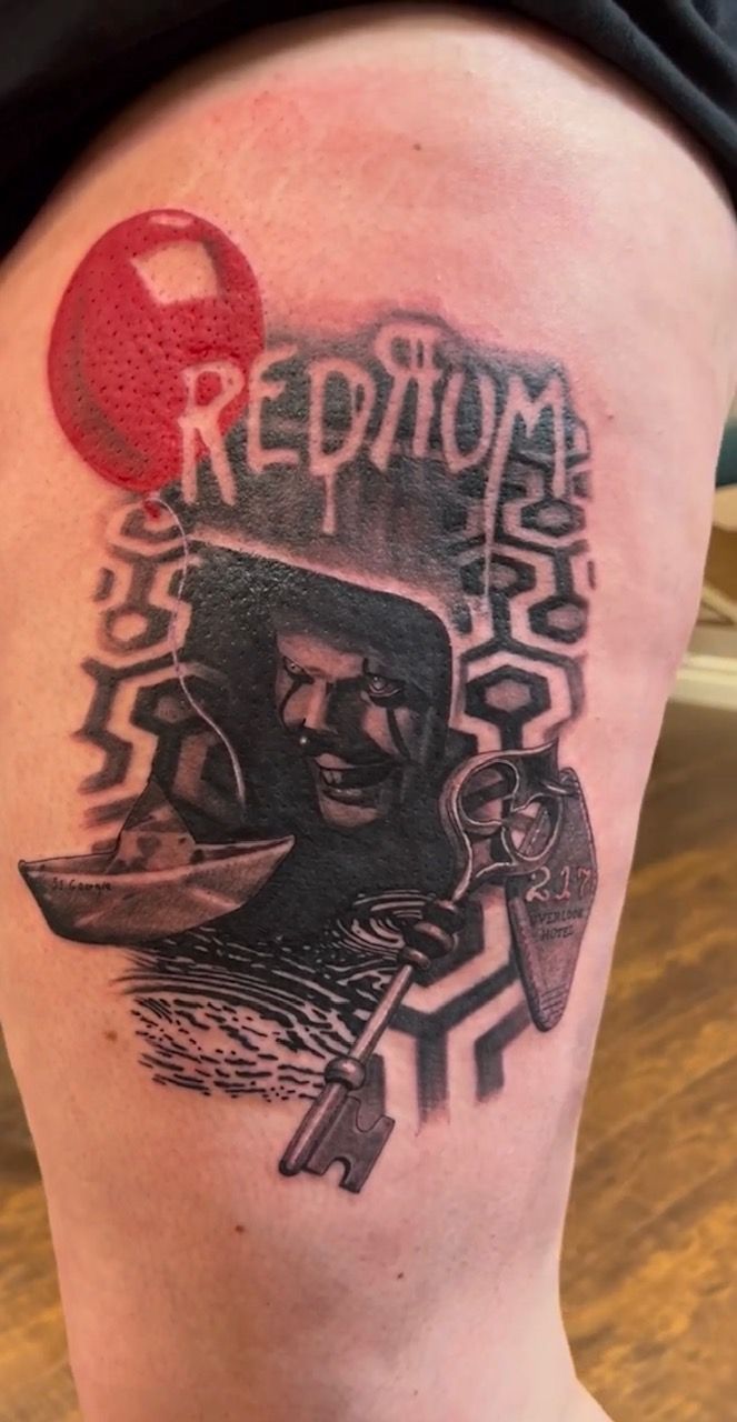 IT and The Shining Tattoo by Alan Coates at Silver Ghost Tattoo in Edmonton Alberta Canada