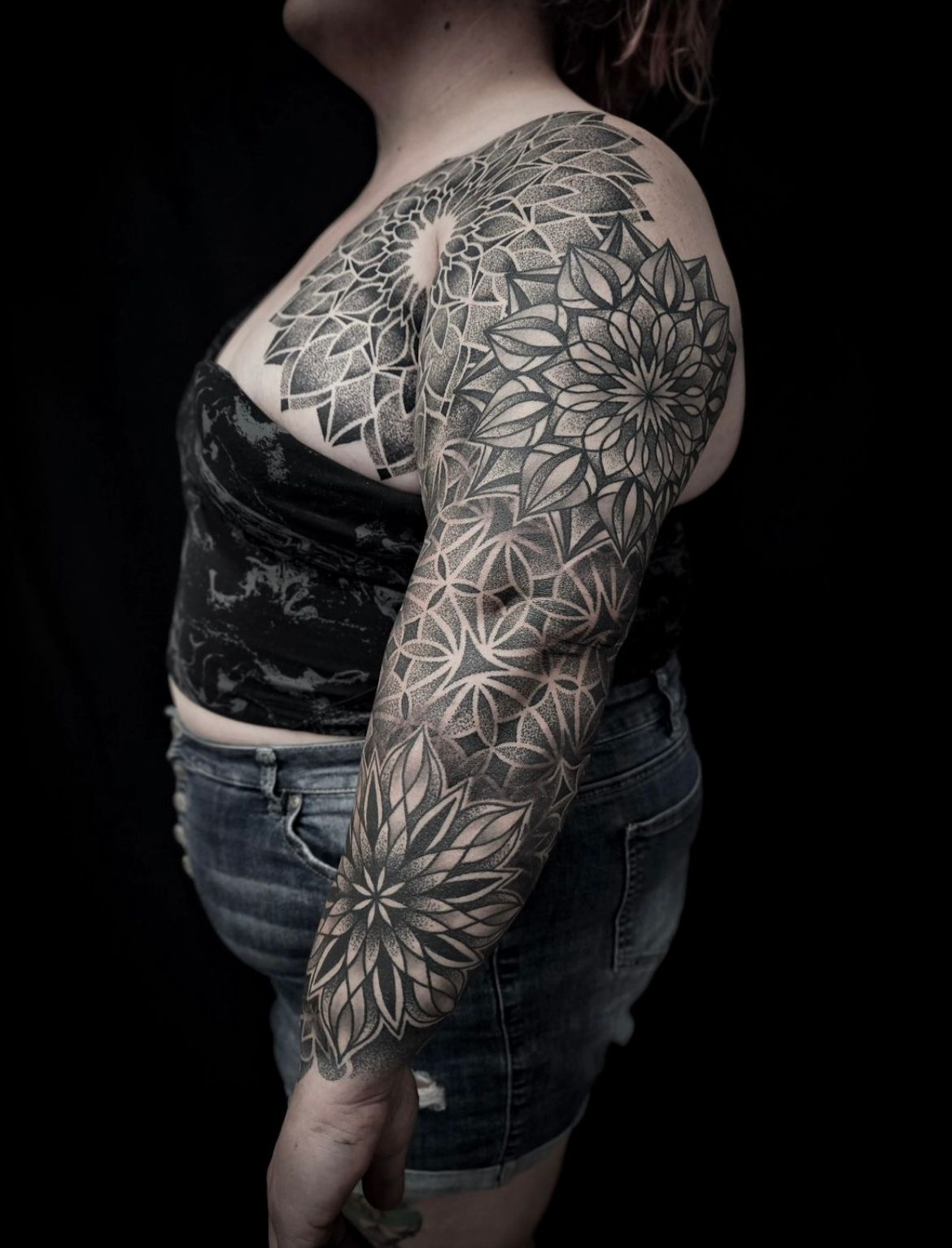 Mandala Sleeve by Alex Arnautov at Black Gold Tattoo Co in Edmonton Alberta Canada