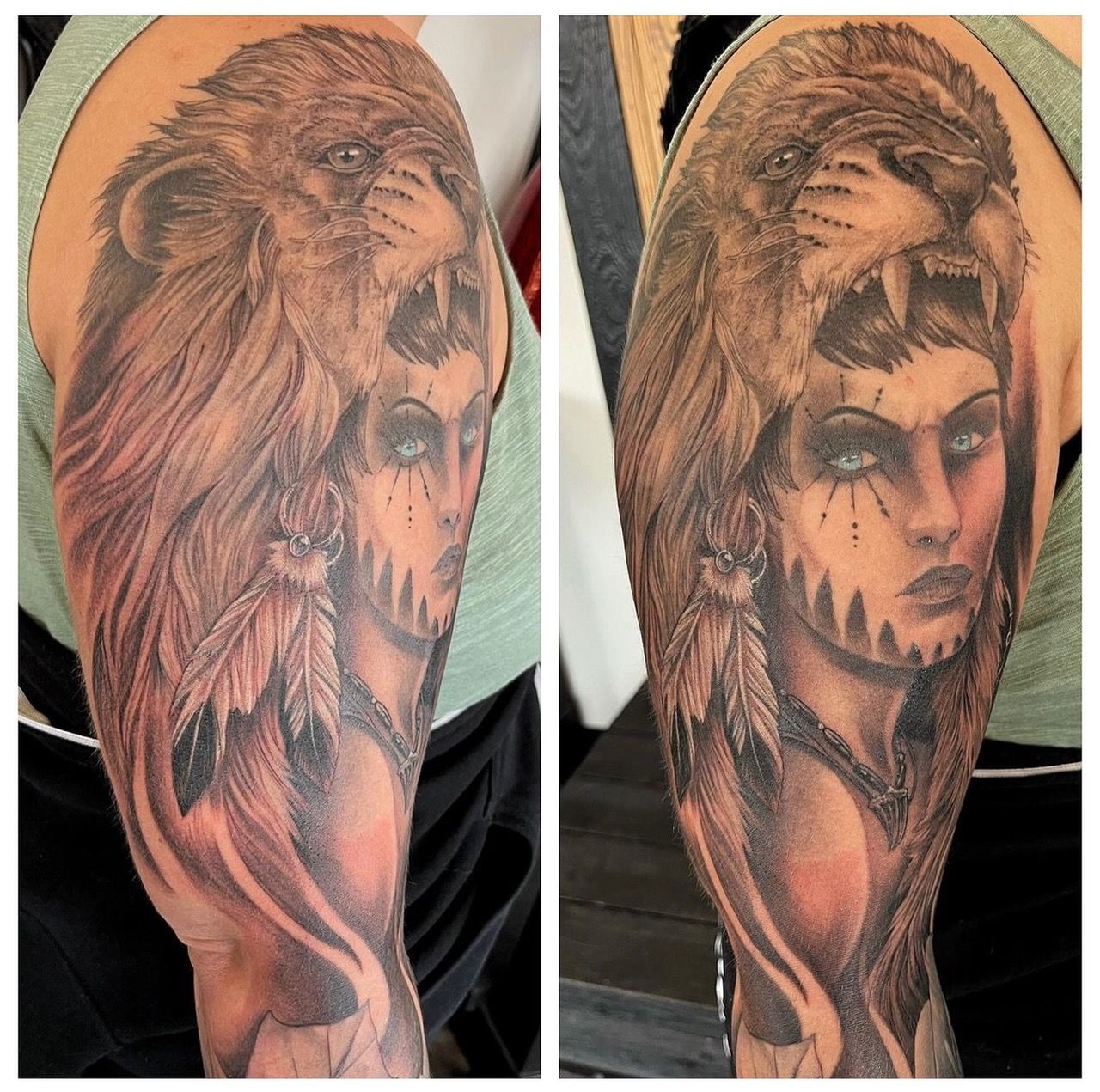 Huntress Tattoo by Chad Lavers at Crimson Empire Tattoo in Edmonton Alberta Canada
