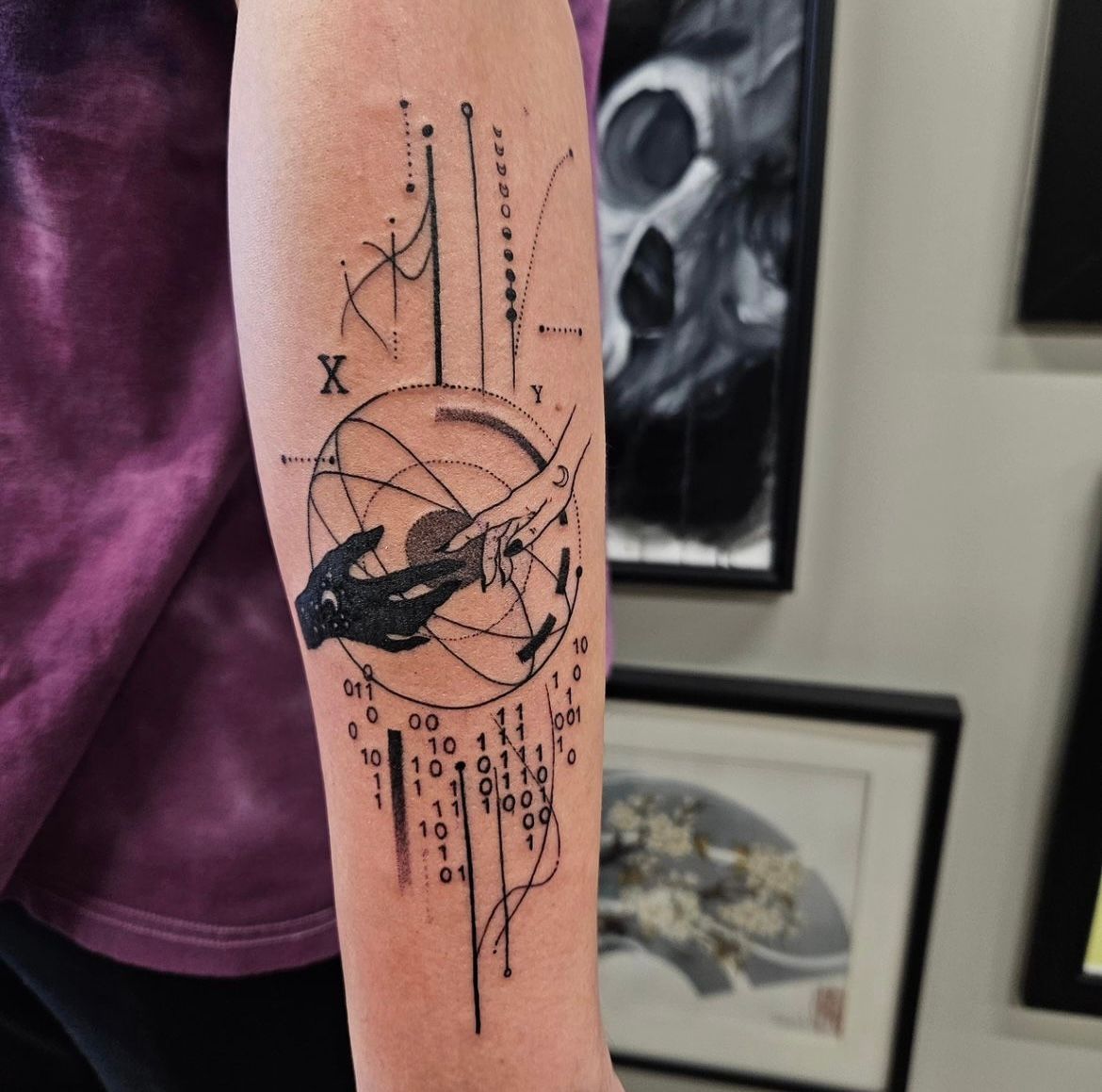 Fine Line Tattoo by Ian Wang at Black Gold Tattoo Co in Edmonton Alberta Canada