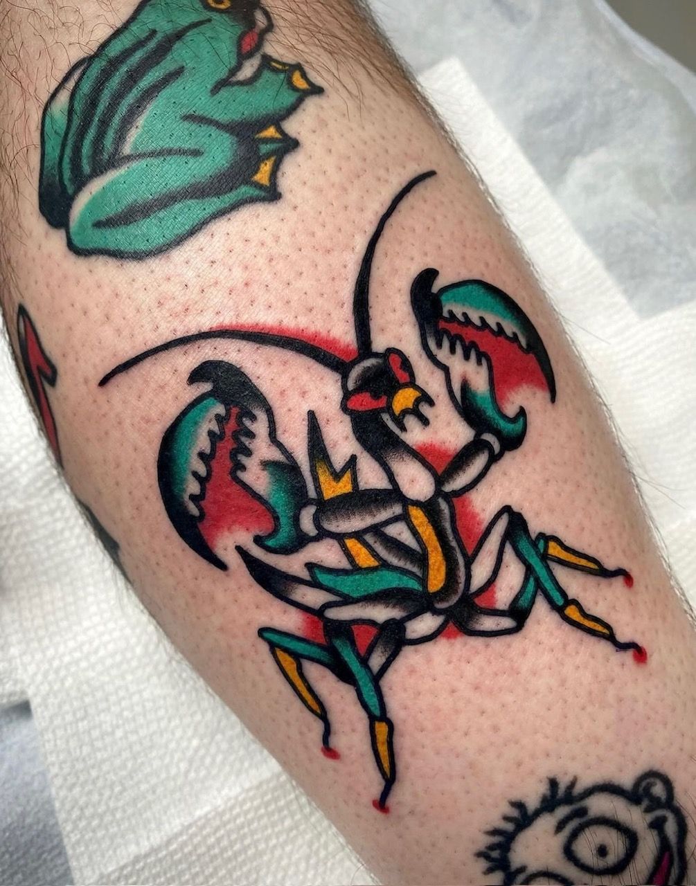 Praying Mantis Tattoo by JD Pezderic at Silver Ghost Tattoo in Edmonton Alberta Canada