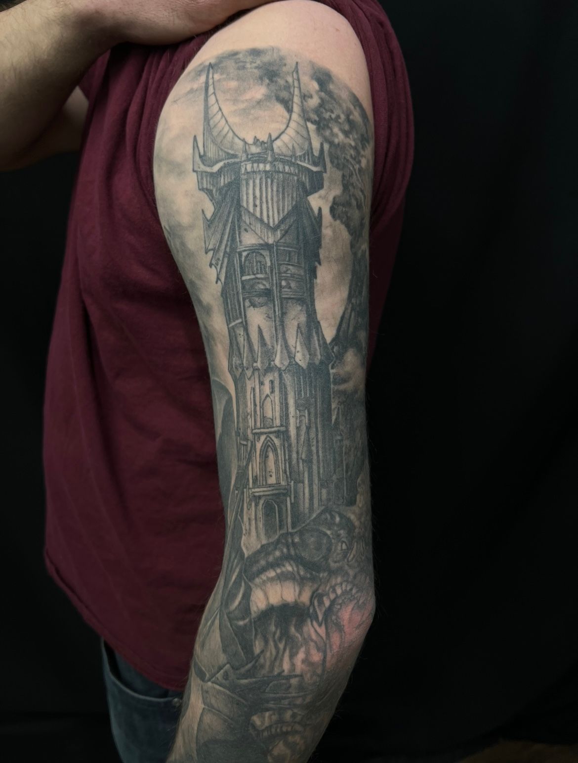 Lord of the Rings Sleeve by Kevin Sherritt at Black Gold Tattoo Co in Edmonton Alberta Canada